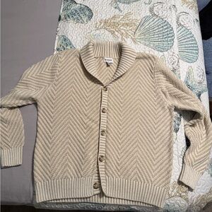 Men’s Cream Sweater with Shawl Collar